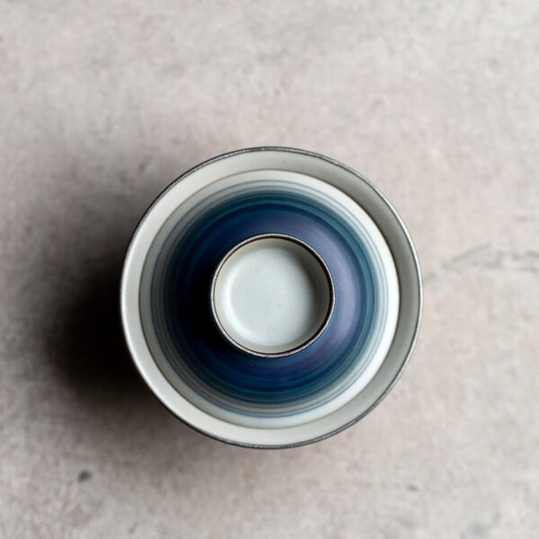Blue Swirl Ceramic Gaiwan