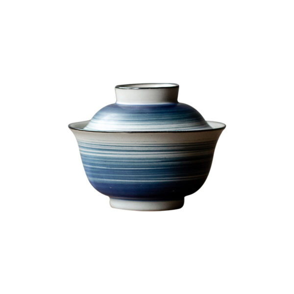Blue Swirl Ceramic Gaiwan
