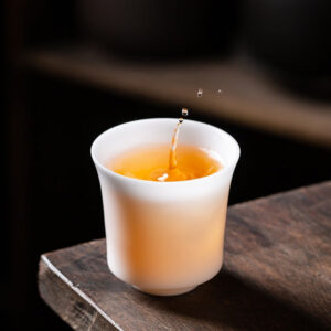 Mutton Fat Ice Jade Porcelain "Thimble" Tea Cup