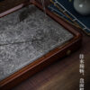 Ceramic and Hardwood "Grey Slate" Tea Table