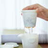 Mutton Fat Jade Porcelain Easy Gaiwan with Infuser and Cups