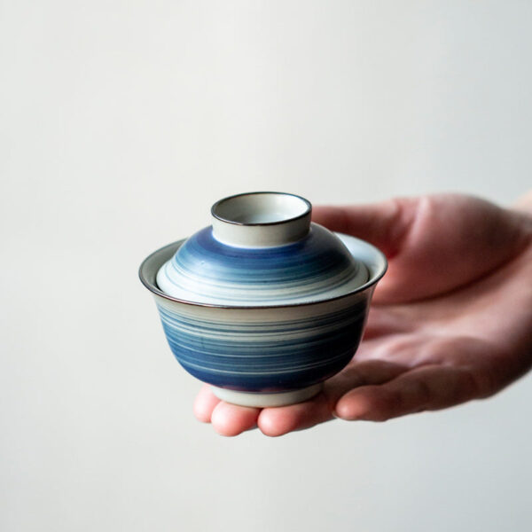 Blue Swirl Ceramic Gaiwan