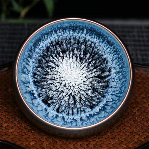Jianzhan "Silver Blue Mudan" Stoneware Cup