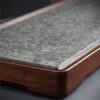 Ceramic and Hardwood "Grey Slate" Tea Table