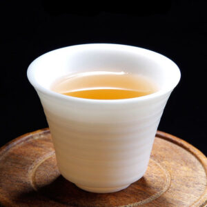 Mutton Fat Jade Porcelain "Bell-Shaped Spun" Tea Cup