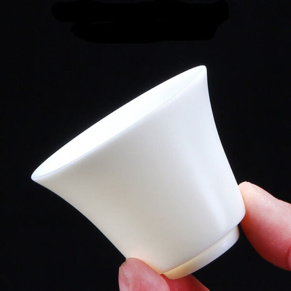 Mutton Fat Jade Porcelain "Bell-Shaped Smooth" Tea Cup