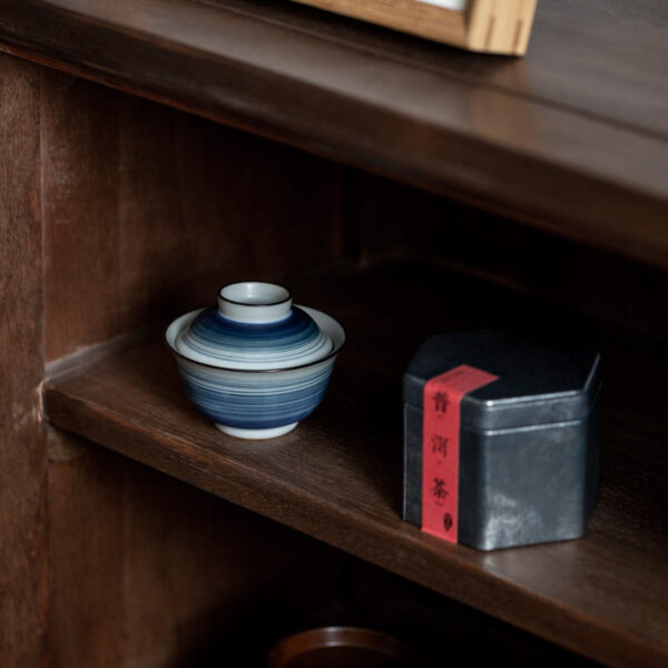 Blue Swirl Ceramic Gaiwan