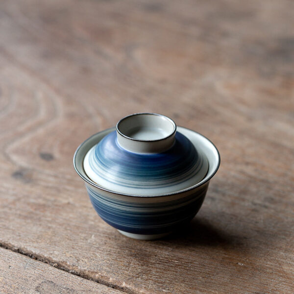 Blue Swirl Ceramic Gaiwan