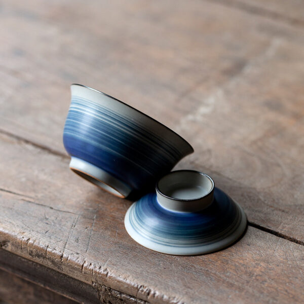 Blue Swirl Ceramic Gaiwan
