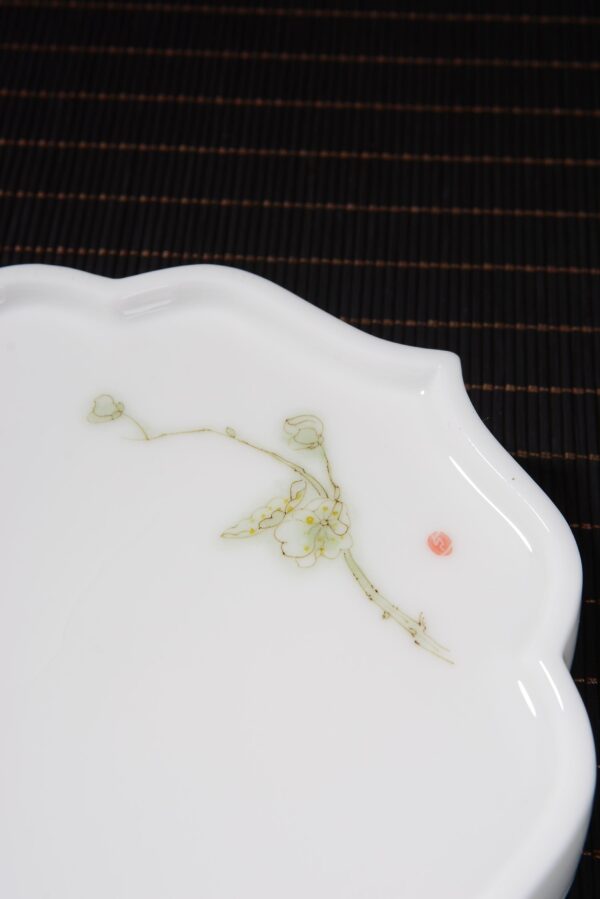 Plum Blossoms Gaiwan and Tea Boat with Optional Matching Cups