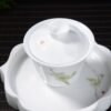 Plum Blossoms Gaiwan and Tea Boat with Optional Matching Cups
