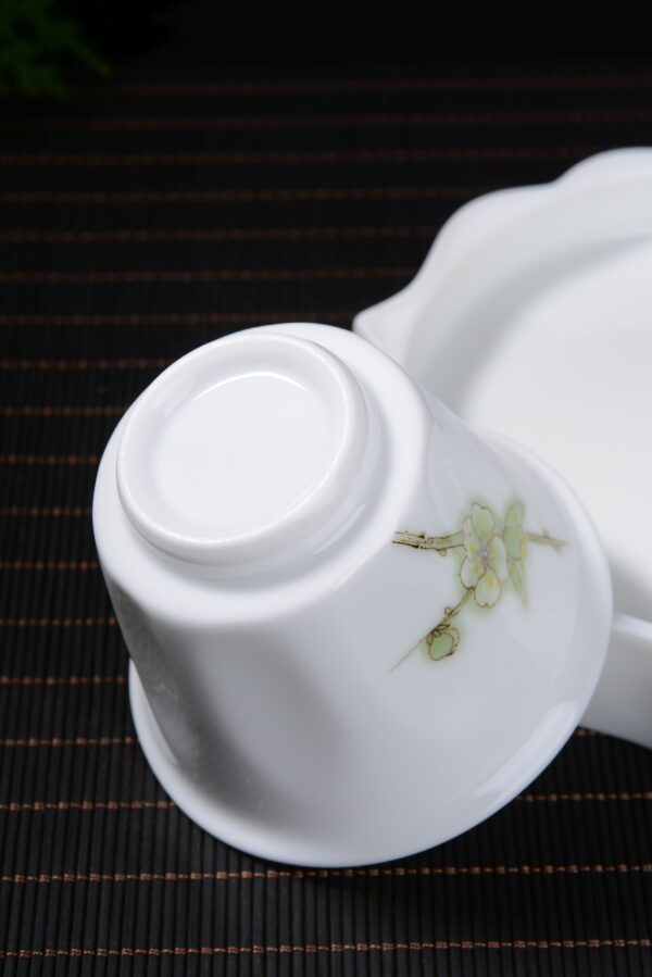 Plum Blossoms Gaiwan and Tea Boat with Optional Matching Cups
