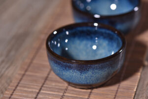 Cobalt Blue Gradient Glazed Tea Cups for Gong Fu Tea * Set of 2