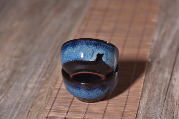 Cobalt Blue Gradient Glazed Tea Cups for Gong Fu Tea * Set of 2