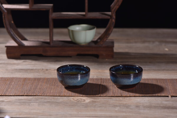 Cobalt Blue Gradient Glazed Tea Cups for Gong Fu Tea * Set of 2