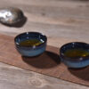 Cobalt Blue Gradient Glazed Tea Cups for Gong Fu Tea * Set of 2