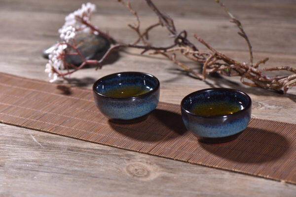 Cobalt Blue Gradient Glazed Tea Cups for Gong Fu Tea * Set of 2