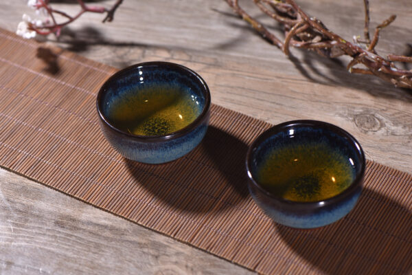 Cobalt Blue Gradient Glazed Tea Cups for Gong Fu Tea * Set of 2