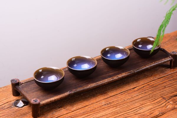 Blue Dragon Eye Tian Mu Glazed Ceramic Cups