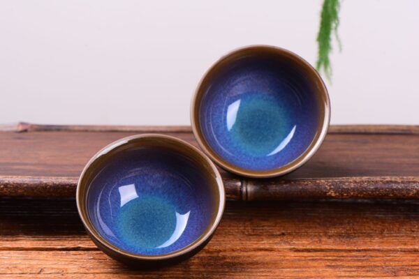 Blue Dragon Eye Tian Mu Glazed Ceramic Cups