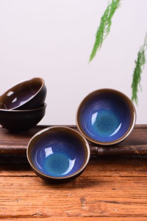 Blue Dragon Eye Tian Mu Glazed Ceramic Cups