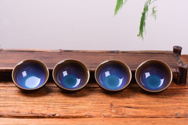 Blue Dragon Eye Tian Mu Glazed Ceramic Cups
