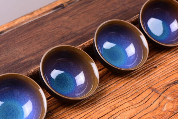 Blue Dragon Eye Tian Mu Glazed Ceramic Cups