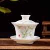 Bamboo Motif Jingdezhen Porcelain Gaiwan