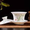 Bamboo Motif Jingdezhen Porcelain Gaiwan