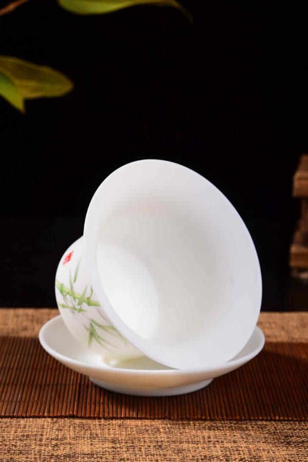 Bamboo Motif Jingdezhen Porcelain Gaiwan
