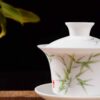 Bamboo Motif Jingdezhen Porcelain Gaiwan