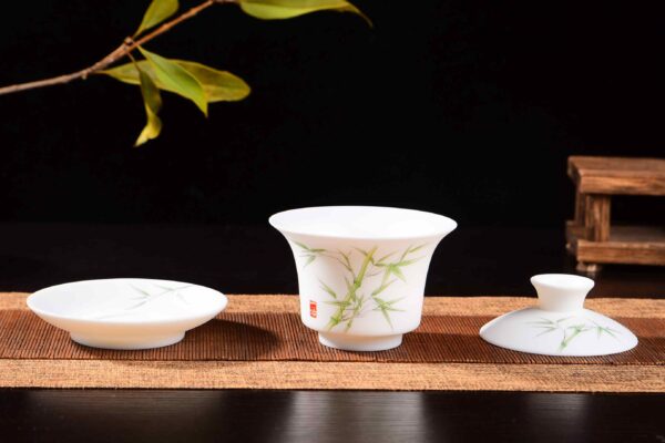 Bamboo Motif Jingdezhen Porcelain Gaiwan