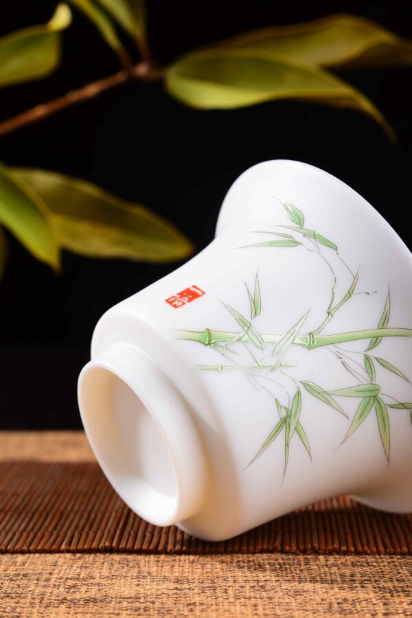 Bamboo Motif Jingdezhen Porcelain Gaiwan