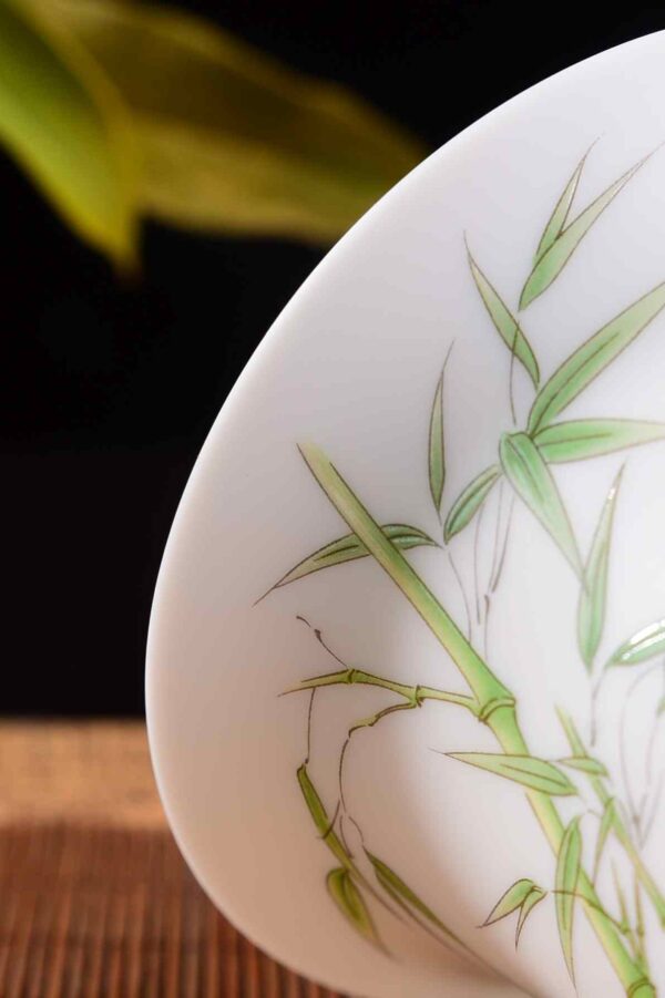 Bamboo Motif Jingdezhen Porcelain Gaiwan