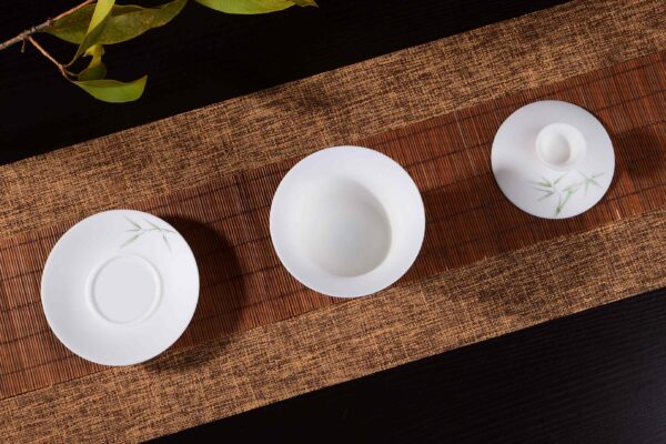 Bamboo Motif Jingdezhen Porcelain Gaiwan