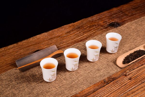 Bamboo and Taihu Limestone Motif Jingdezhen Porcelain Cup