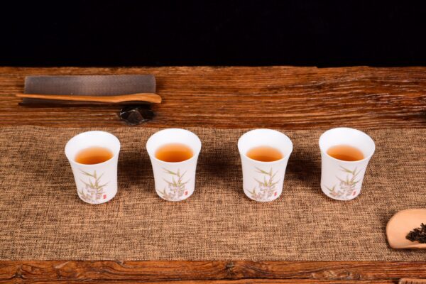 Bamboo and Taihu Limestone Motif Jingdezhen Porcelain Cup