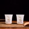 Bamboo and Taihu Limestone Motif Jingdezhen Porcelain Cup