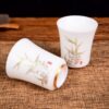 Bamboo and Taihu Limestone Motif Jingdezhen Porcelain Cup