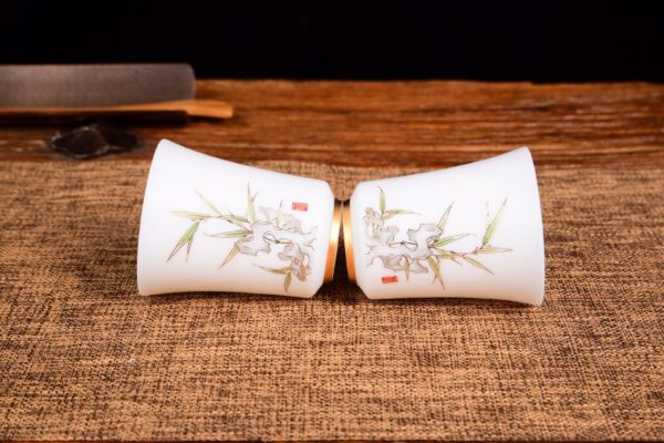 Bamboo and Taihu Limestone Motif Jingdezhen Porcelain Cup