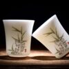 Bamboo and Taihu Limestone Motif Jingdezhen Porcelain Cup