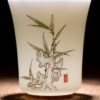 Bamboo and Taihu Limestone Motif Jingdezhen Porcelain Cup