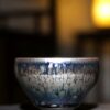 Jianzhan "Cerulean Silver Dragon" Hand-Made Stoneware Cup