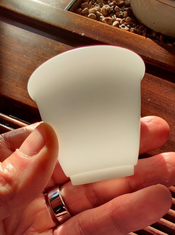 Mutton Fat Ice Jade Porcelain "Thimble" Tea Cup