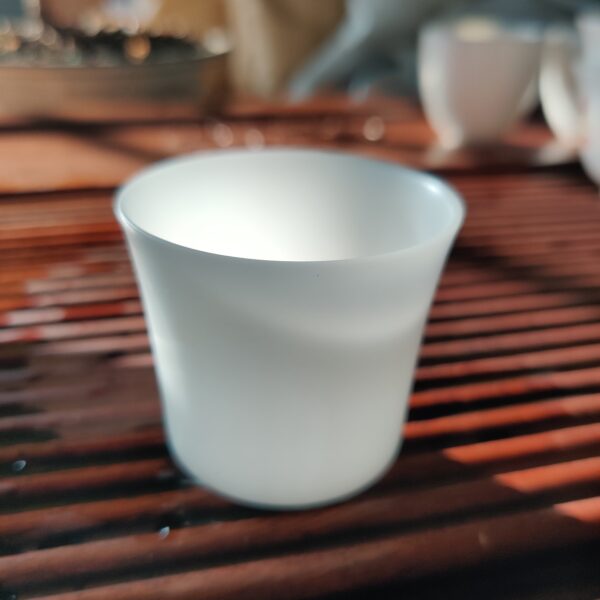 Mutton Fat Ice Jade Porcelain "Thimble" Tea Cup