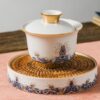 Ceramic "Ocean Water Cliff" Gaiwan and Tea Boat