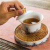 Ceramic "Ocean Water Cliff" Gaiwan and Tea Boat