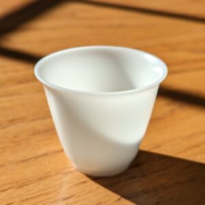 Mutton Fat Ice Jade Porcelain "Flared Rim" Tea Cup