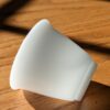 Mutton Fat Ice Jade Porcelain "Flared Rim" Tea Cup