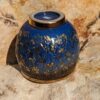Blue Sky and Gold Flecks Sparkle and Swirl Tea Cup